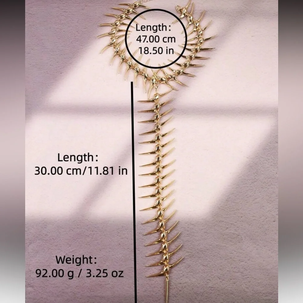 Avant-Garde Spine Back Necklace - Picture 6 of 6